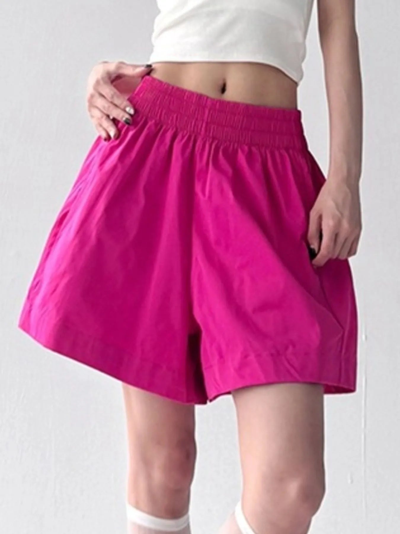 Smocked Wide-Leg Shorts OutfitFlow