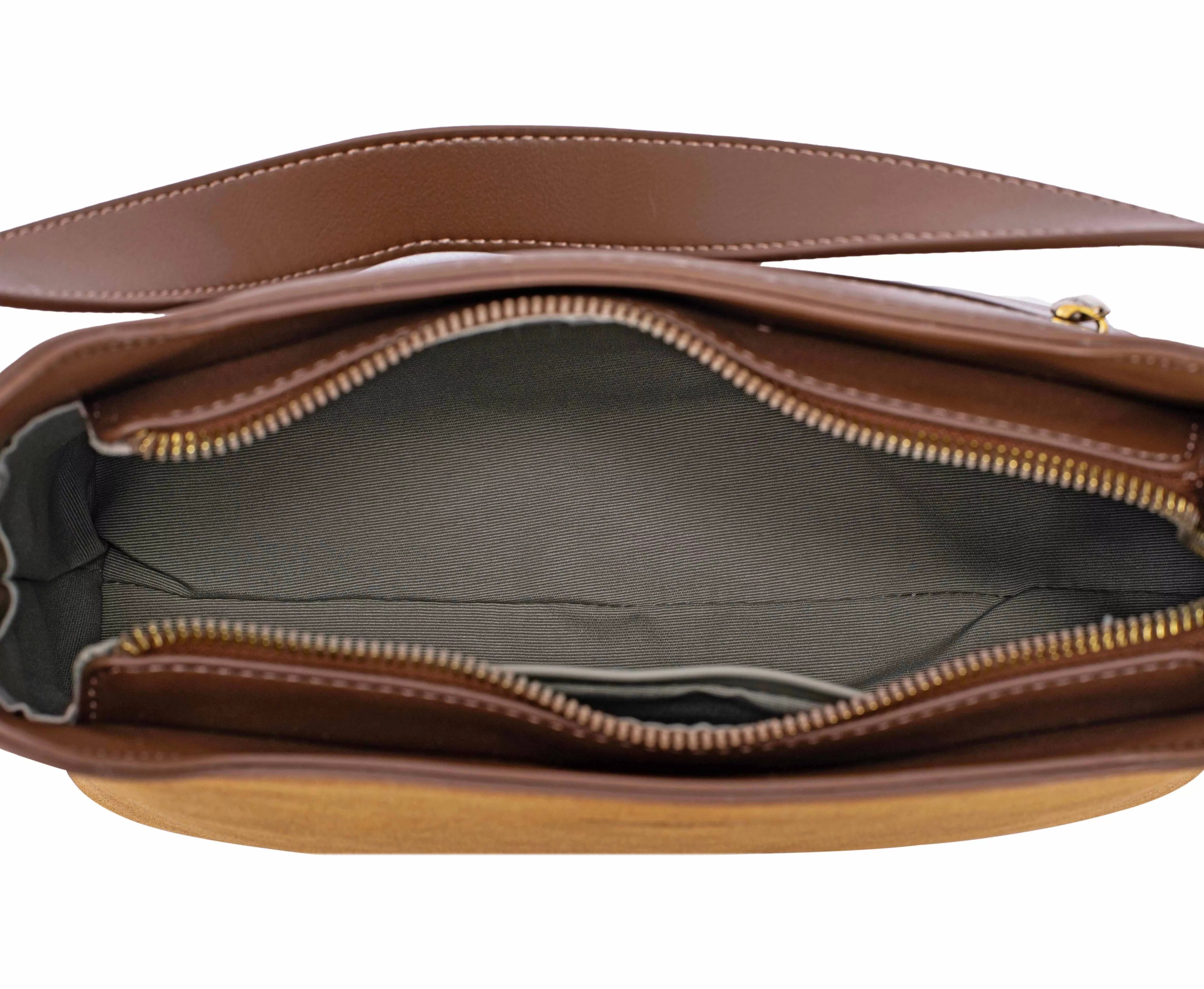 David Jones Two Tone Leather Shoulder Bag with Adjustable Strap Trendsi