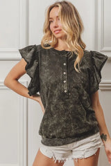 BiBi Mineral Washed Terry Top OutfitFlow