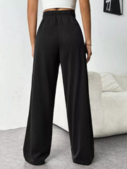 Drawstring Wide Leg Pants OutfitFlow