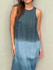 Full Size Sleeveless Gradient Tank Midi Dress Plus Size OutfitFlow