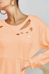 BiBi Triblend with Laser Cut Detailed T-Shirt OutfitFlow
