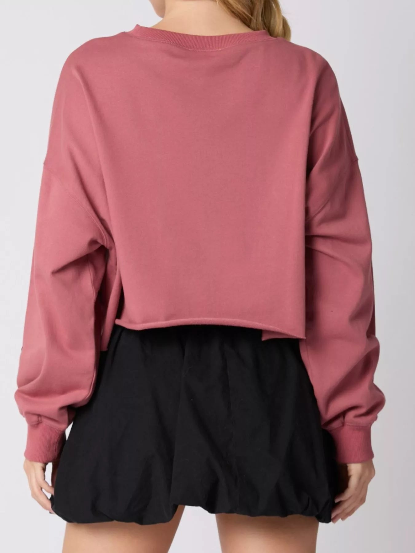 Sequined Pumpkin Halloween Crop Sweatshirt OutfitFlow