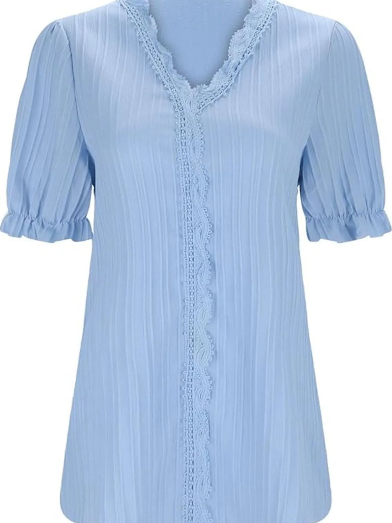 Full Size Lace Detail V-Neck Blouse Plus Size OutfitFlow