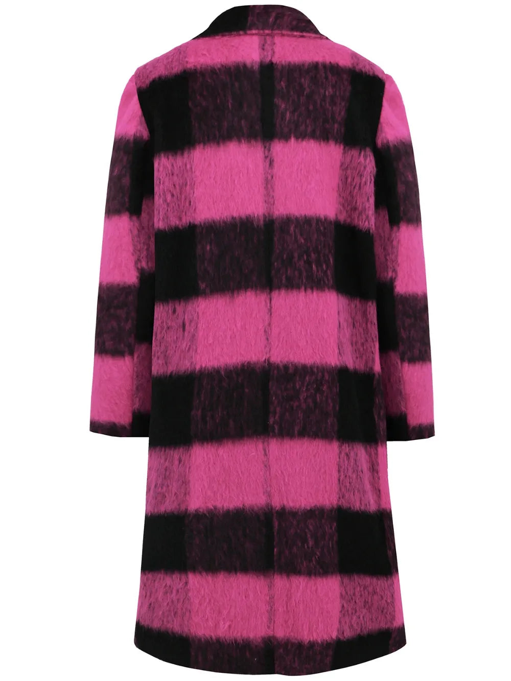 Plaid Double-Breasted Long Sleeve Coat Trendsi
