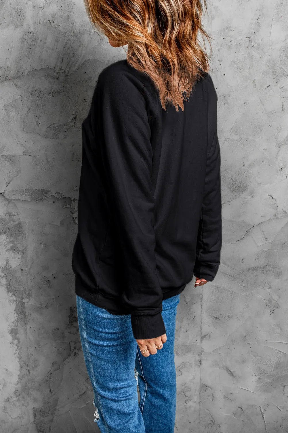 Outfit Flow - BOO Round Neck Long Sleeve Sweatshirt