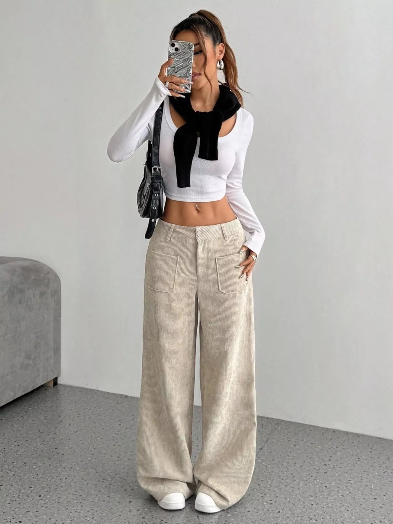 Corduroy Wide Leg Pants OutfitFlow