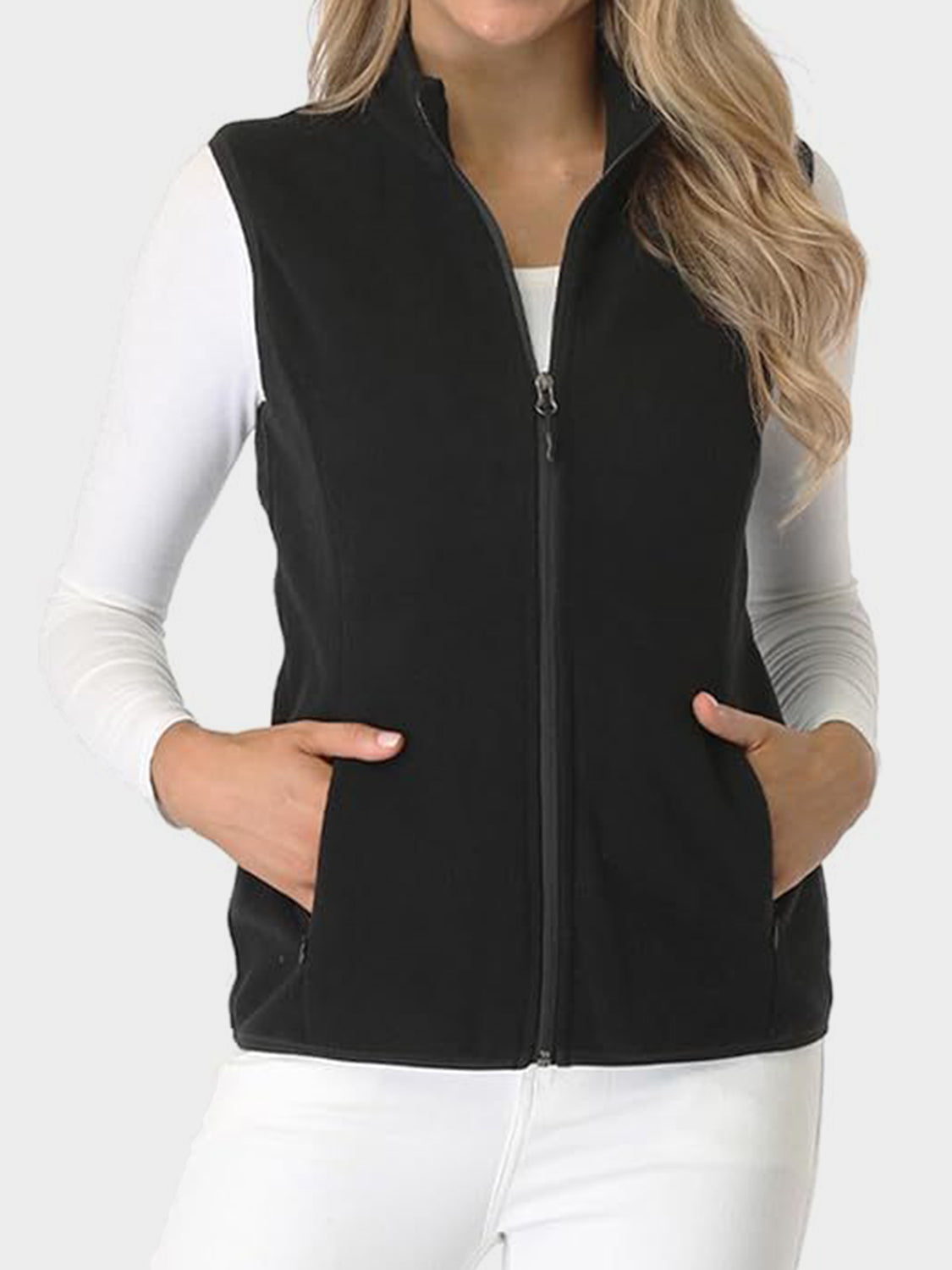 Outfit Flow - Zip Up Turtleneck Vest with Pockets
