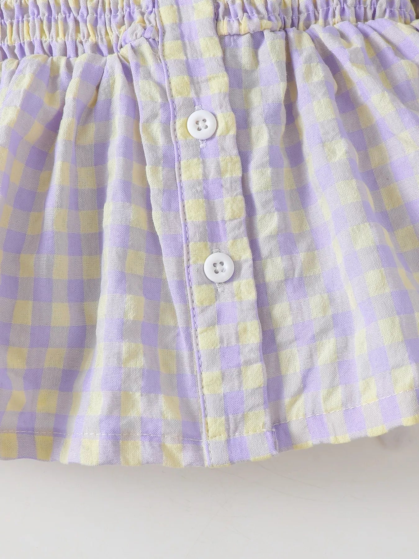 Children's Gingham Smocked Top and Bow Pants Set OutfitFlow