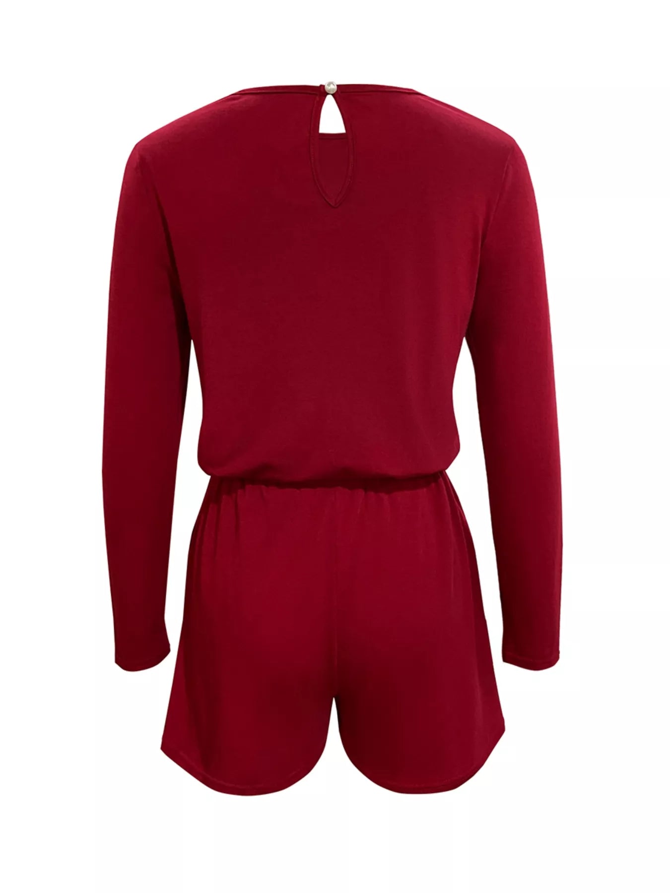 Long Sleeve Drawstring Romper OutfitFlow