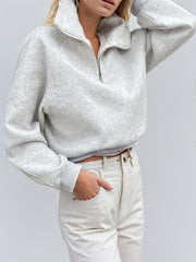 Outfit Flow - Half Zip Long Sleeve Sweatshirt