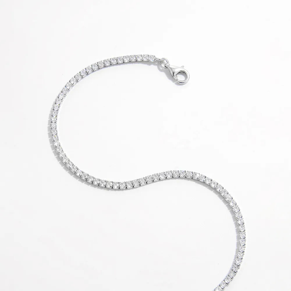 925 Sterling Silver Inlaid Zircon Bracelet OutfitFlow