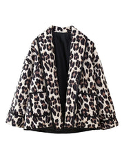 Outfit Flow - Leopard Open Front Long Sleeve Outerwear