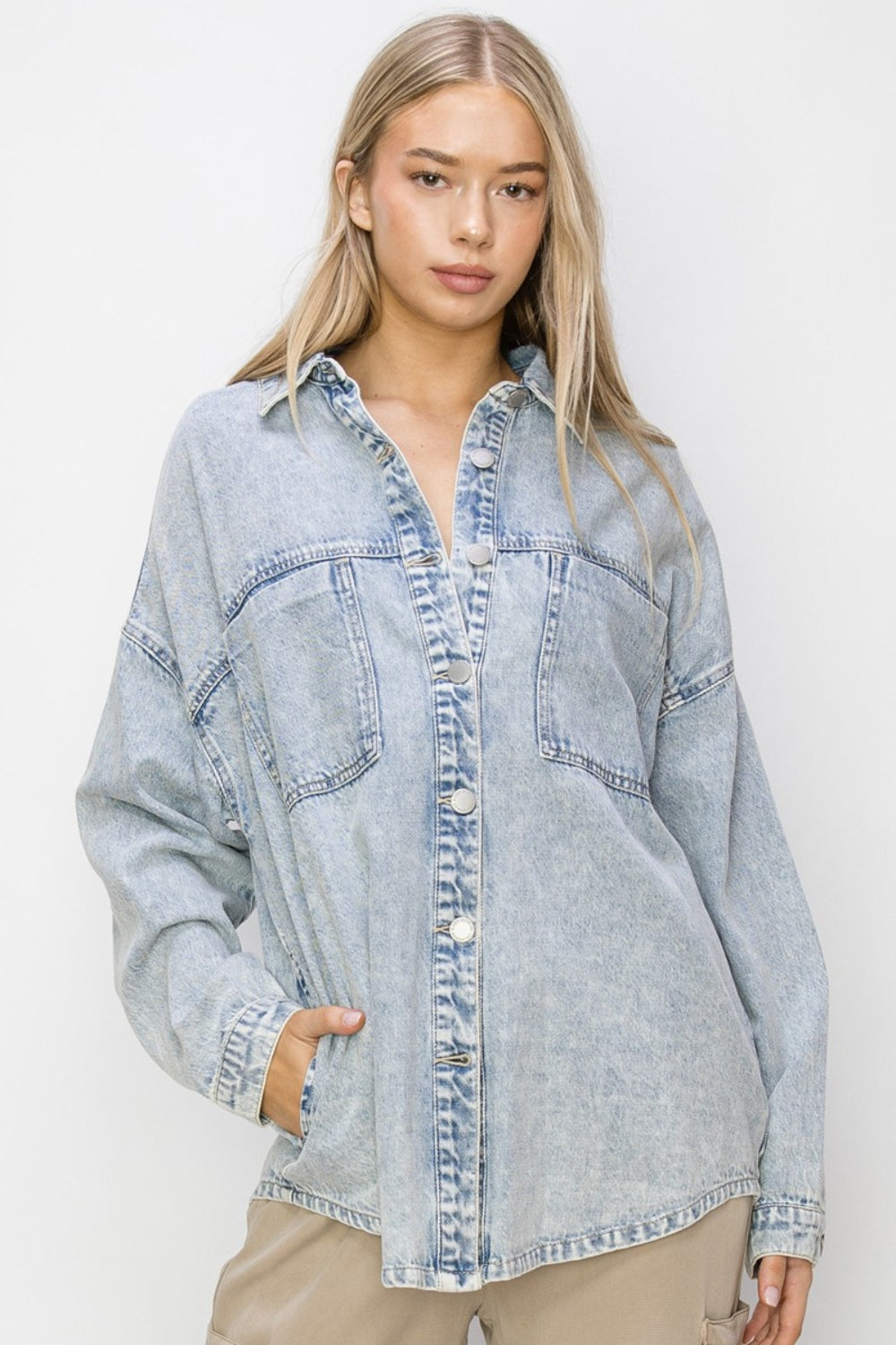 RISEN Button Up Long Sleeve Jacket