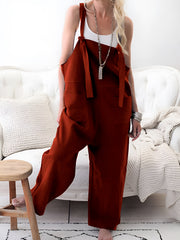 Pocketed Wide Strap Overalls OutfitFlow