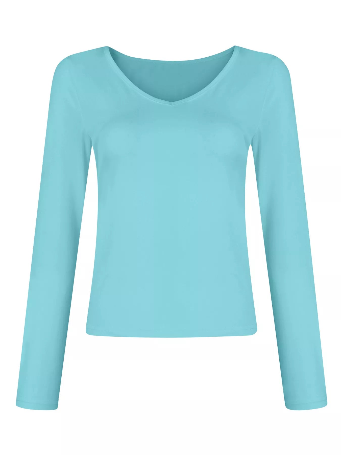 Full Size Slim Fit V-Neck Long Sleeve T-Shirt Plus Size Trendsi