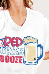 BiBi Red White and Booze Graphic Jersey Top OutfitFlow