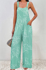 Outfit Flow - Printed Wide Strap Jumpsuit