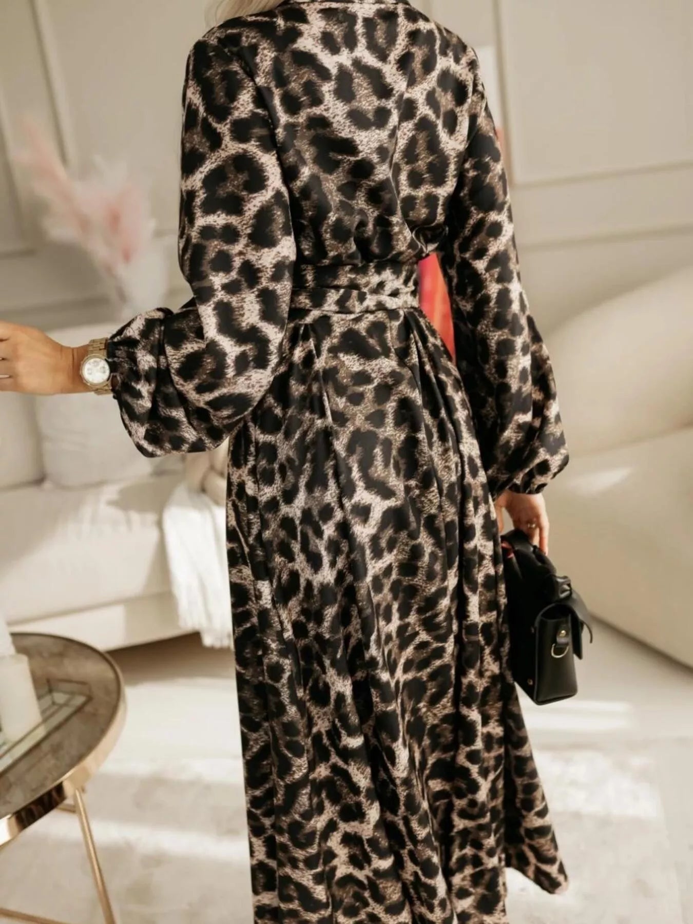 Printed Button Front Maxi Shirt Dress OutfitFlow