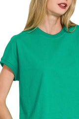 Zenana Premium Cotton Relaxed Crop Tee OutfitFlow