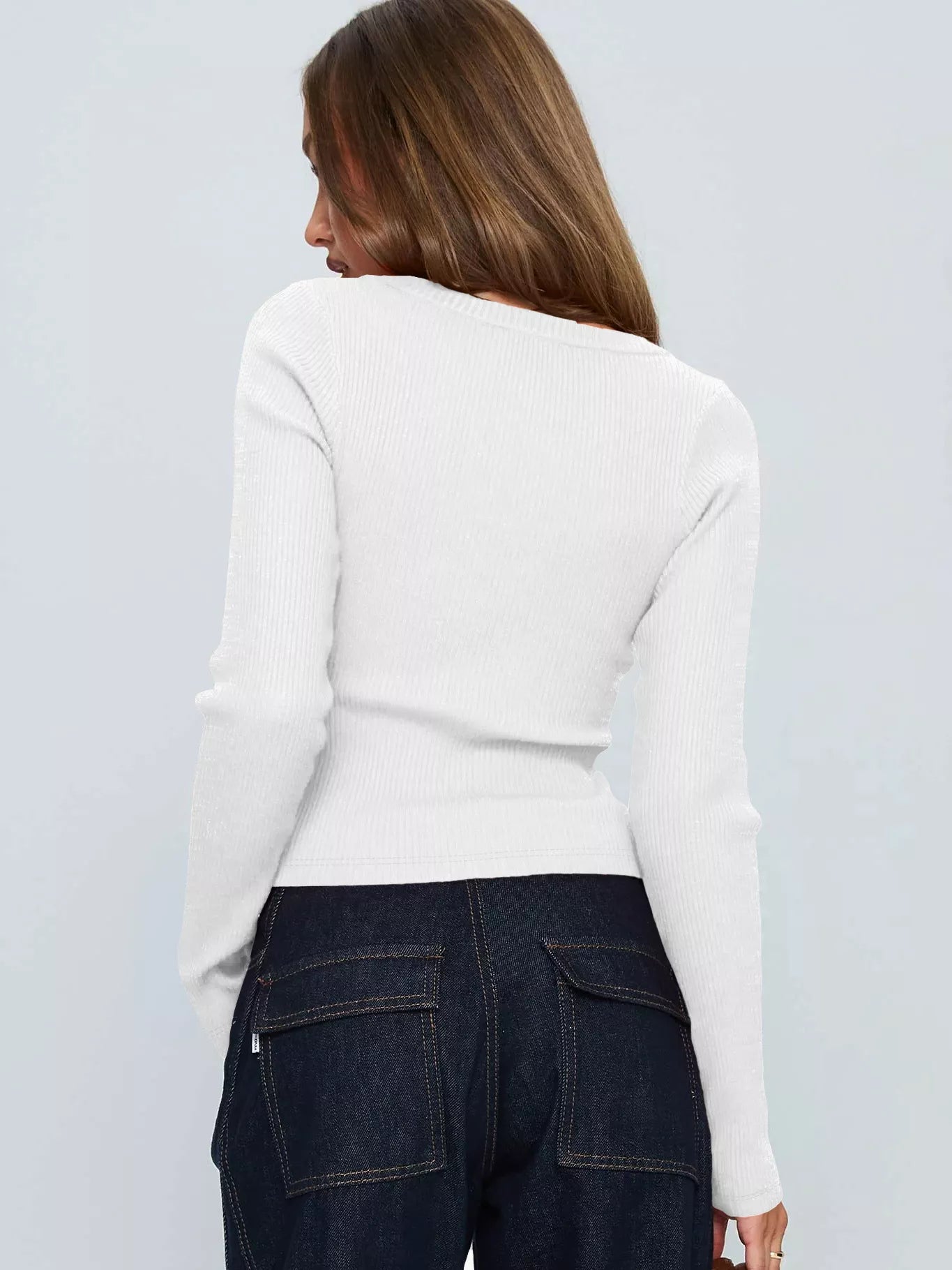 Ribbed Knit Button-Down Cardigan Trendsi