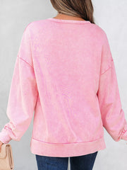 Mineral Wash Bow Patchwork Sweatshirt OutfitFlow