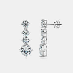 4 Carat Moissanite 925 Sterling Silver Earrings OutfitFlow