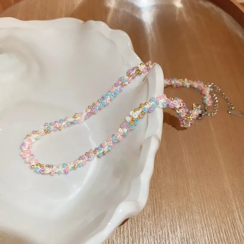 Titanium Steel Rice Bead Necklace OutfitFlow