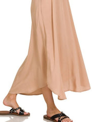 Zenana Woven Arc Hem Cami Dress With Flowy Pockets OutfitFlow