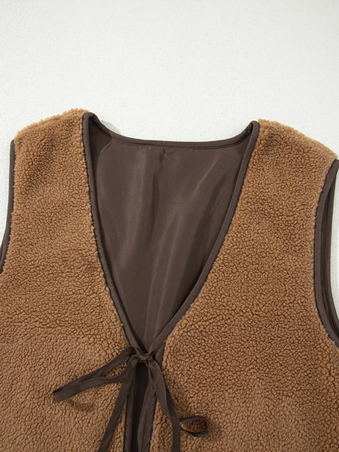 Double Tied Front Vest Coat Trendsi