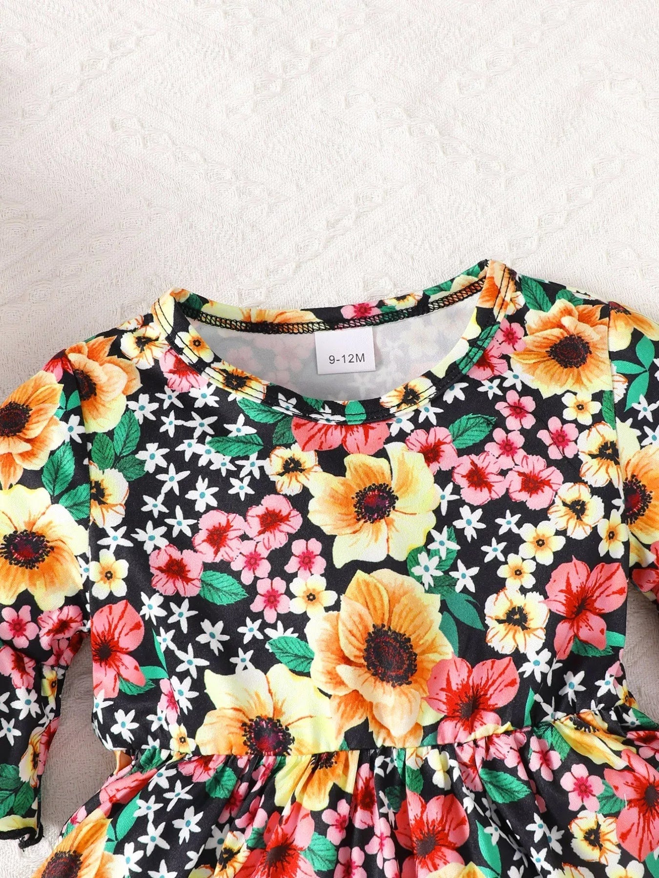 Children's Floral Bell Sleeve Top and Pants Set OutfitFlow
