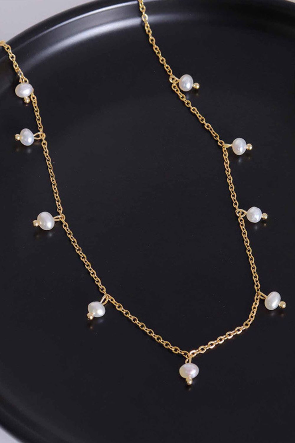 Outfit Flow - 18K Gold-Plated Titanium Steel Pearl Necklace