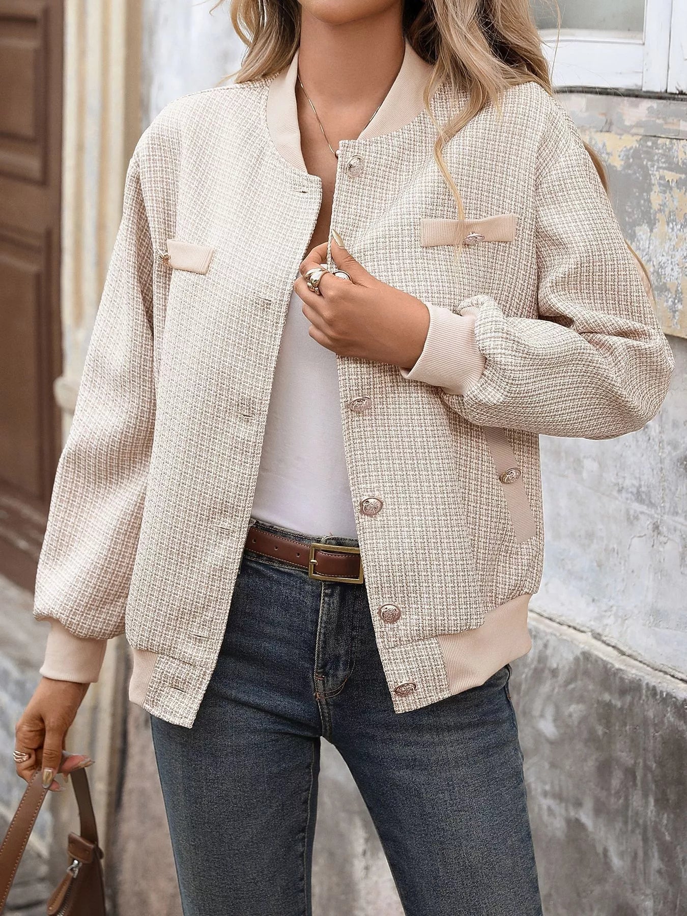 Button Up Long Sleeve Jacket Trendsi