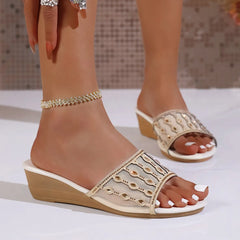 Open Toe Wedge Sandals OutfitFlow