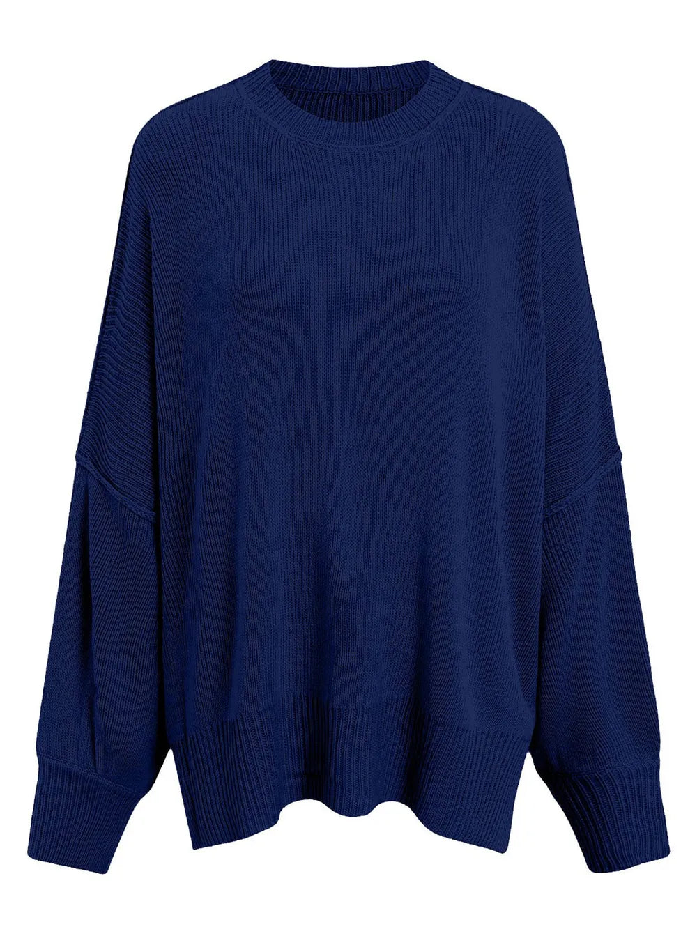 Round Neck Long Sleeve Sweater OutfitFlow