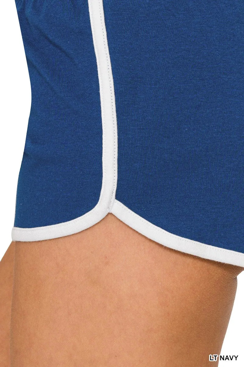 Zenana Elastic Waistband Dolphin Shorts OutfitFlow