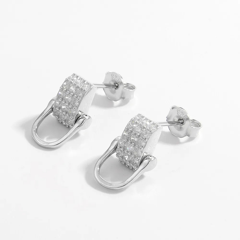 925 Sterling Silver Inlaid Zircon Earrings OutfitFlow