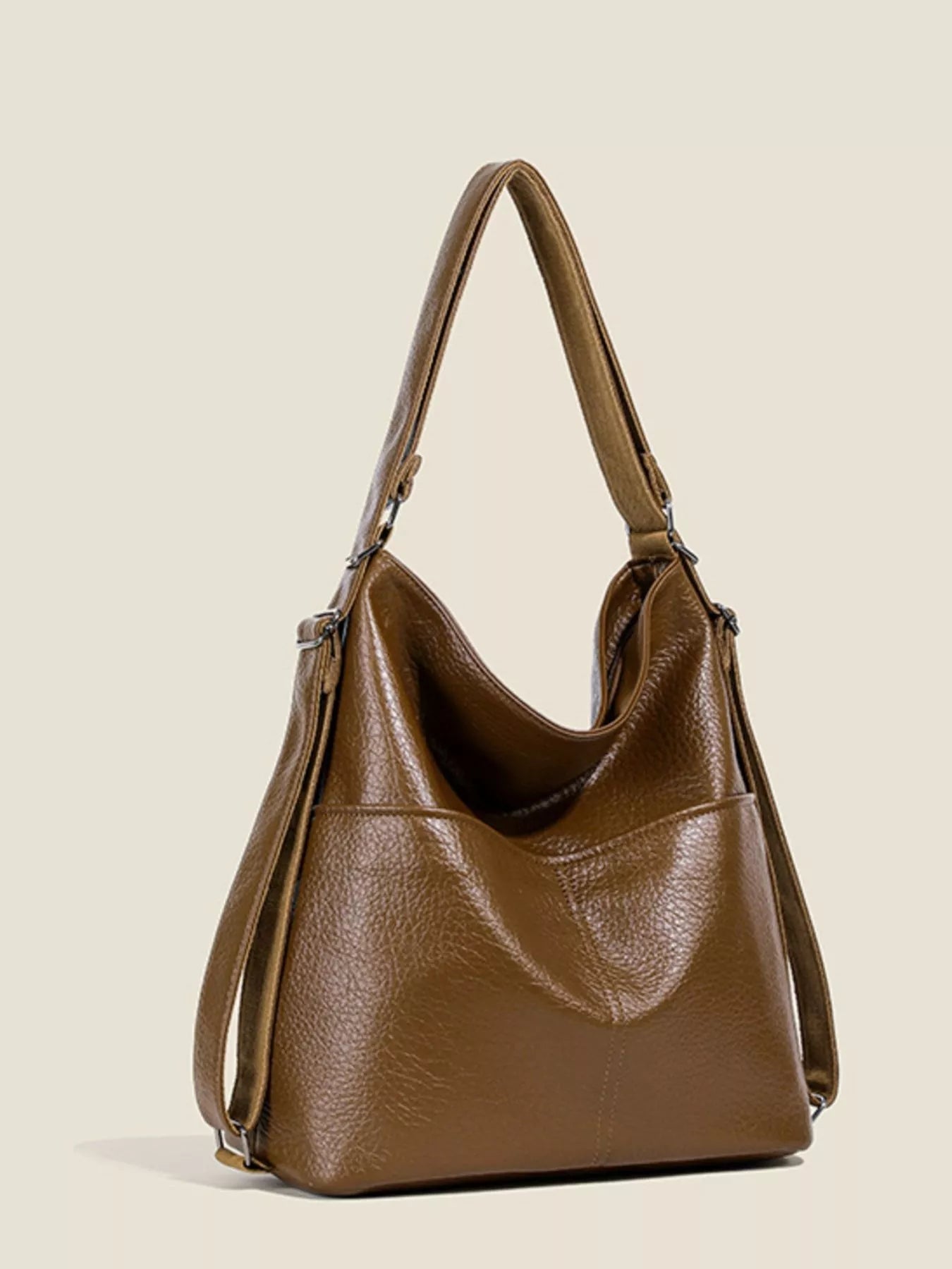 Leather Convertible Shoulder Bag OutfitFlow