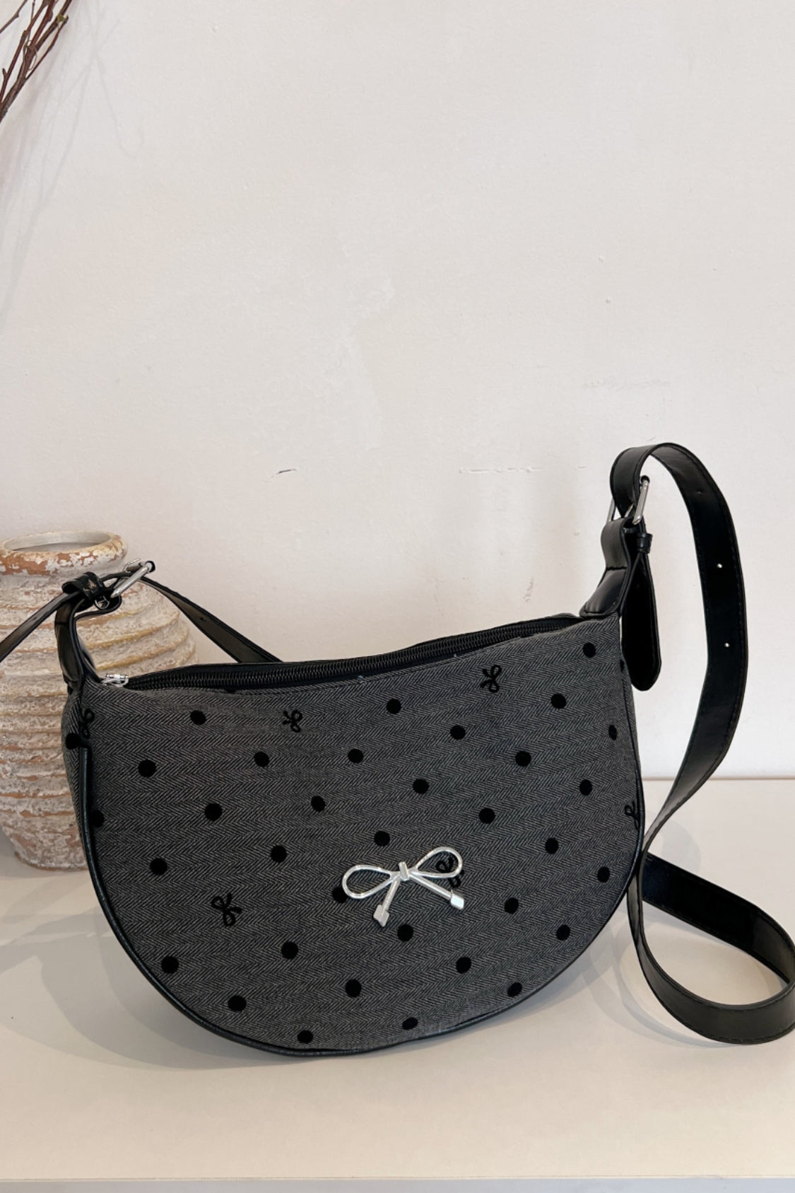 Outfit Flow - Polyester Printed Adjustable Strap Crossbody Bag