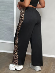 Plus Size Leopard Print Wide Leg Pants OutfitFlow