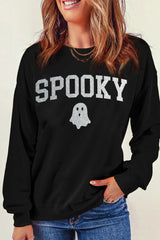 Outfit Flow - SPOOKY Round Neck Long Sleeve Sweatshirt