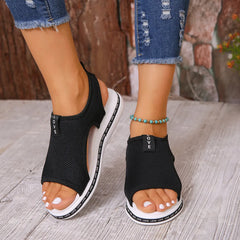 Mesh Open Toe Platform Sandals OutfitFlow