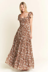 Jade By Jane Ruffle Sleeve Tiered Maxi Dress OutfitFlow