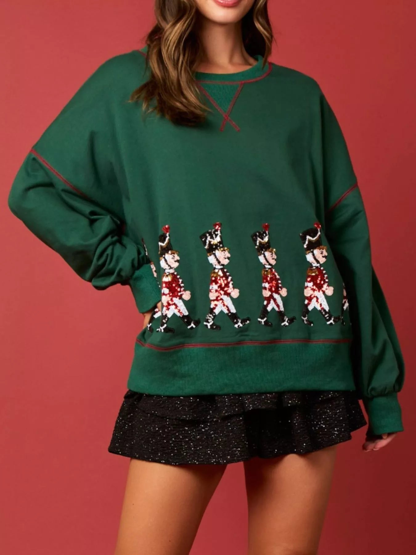 Christmas Marching Band Sequin Sweatshirt OutfitFlow