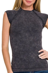 Zenana Washed Ribbed Seamless Top OutfitFlow
