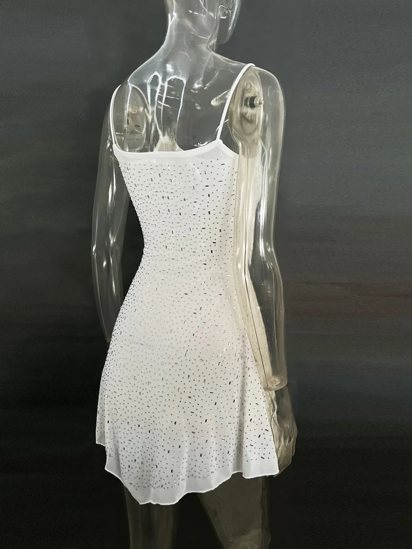 Rhinestone Decor Mini Cami Dress OutfitFlow