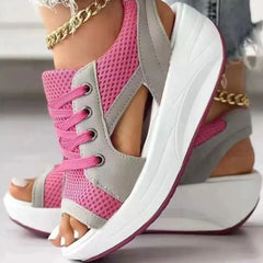 Mesh Breathable Platform Sandals OutfitFlow