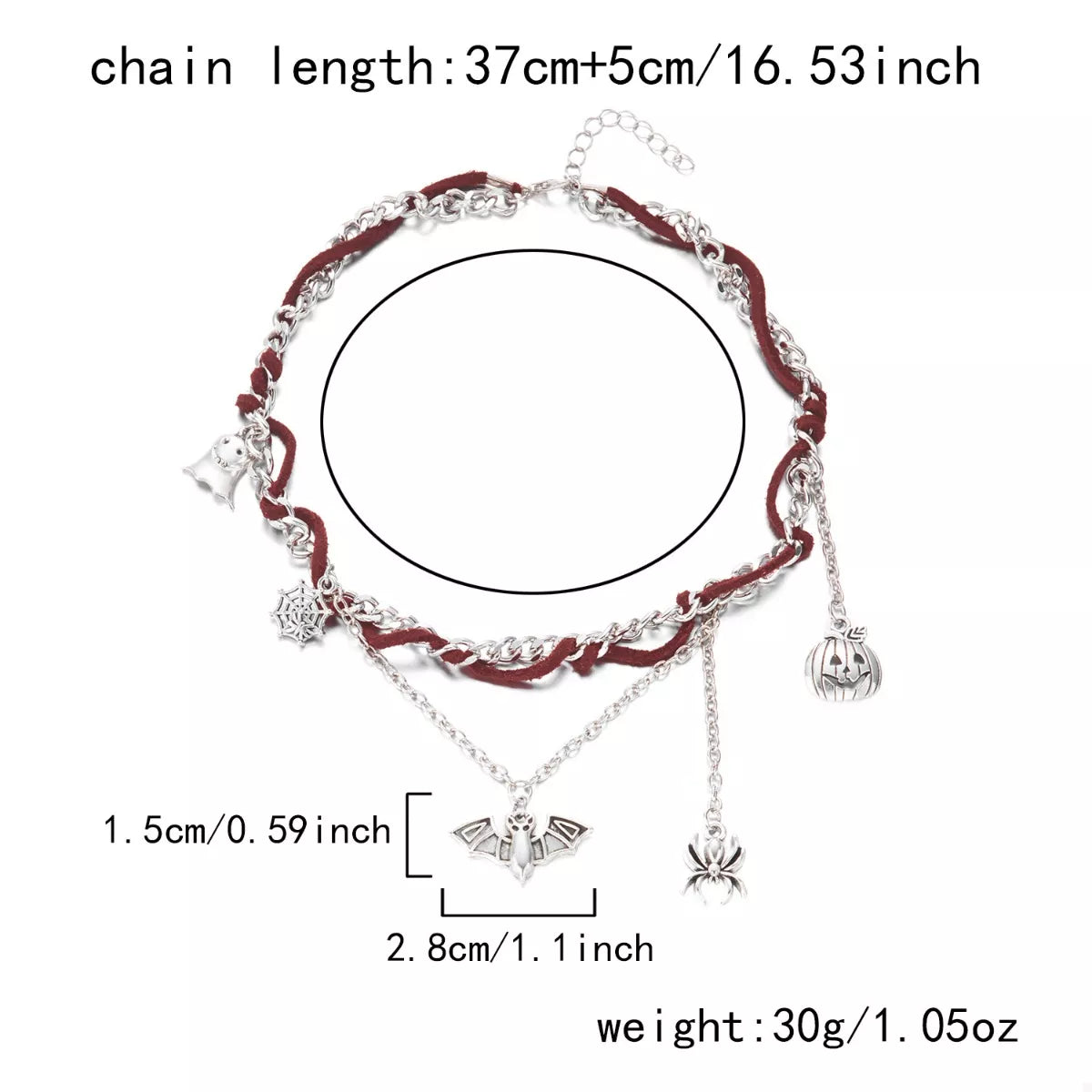 Halloween Double Layered Pendant Necklace OutfitFlow
