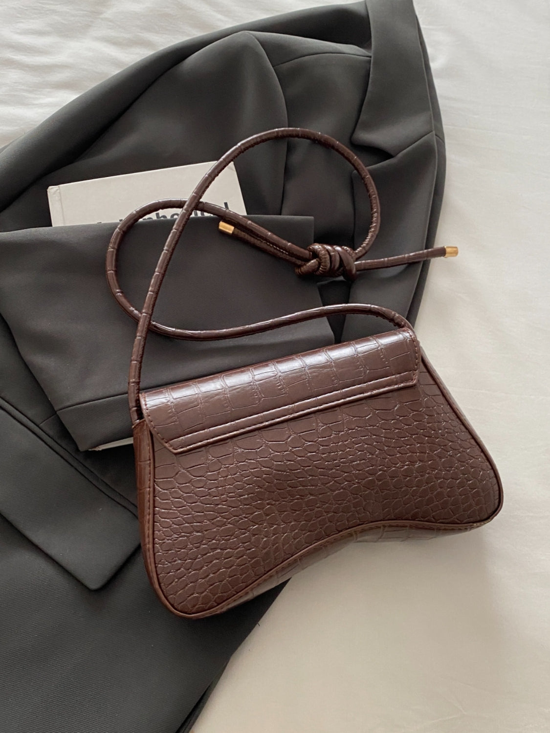 Outfit Flow - PU Leather Texture Crossbody Bag