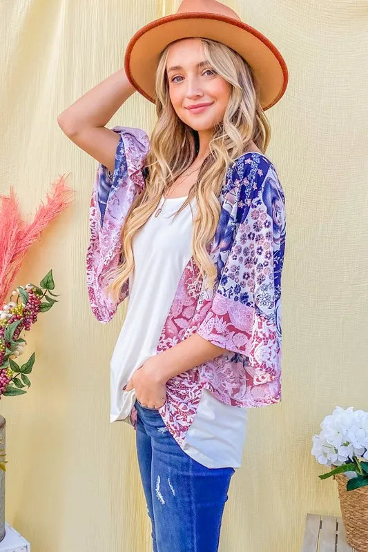 And The WhyFloral Print Bell Sleeve Top OutfitFlow